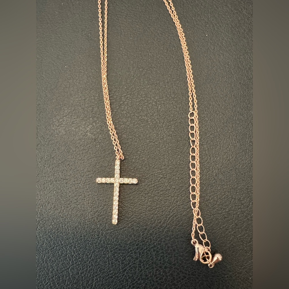 Rose Gold Cross Pendant Necklace